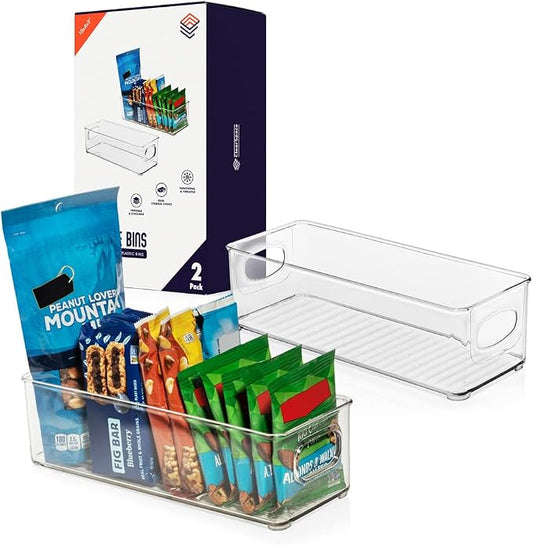CLEARSPACE Plastic Pantry Organization and Food Storage Bin – Great Kitchen Fridge Organizer Bins, 2 Pack by ClearSpace