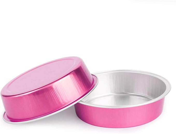 Beasea Mini Pie Tins with Lids, 4 Inch 50 Pack Mini Disposable Tart Pans, 8 Oz Rose Red Aluminum Pie Pan Tin Tart Pans Round Oven Baking Cake Pan for Pie Tart Quiche - Image 6