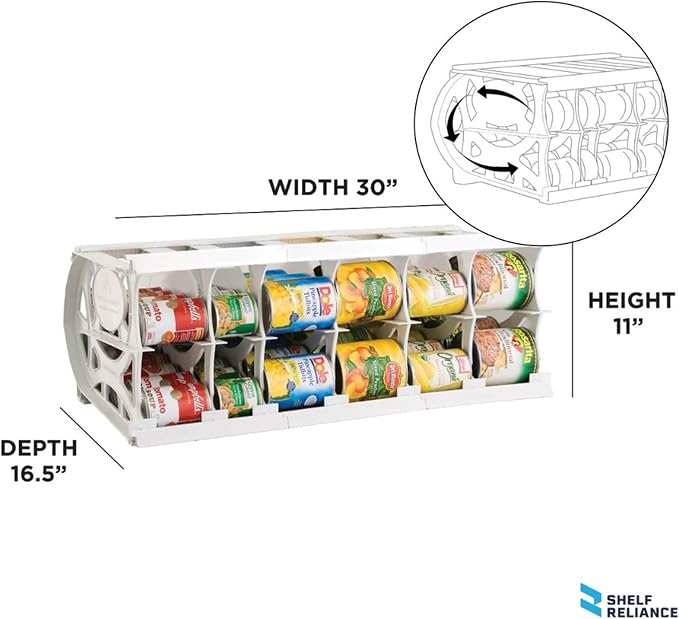 Cansolidator Pantry Plus - 2-Pack Can Organizer for Pantry, Stackable Soda Can Storage for Kitchen, Holds 60 Cans of Food or Soda - Image 2