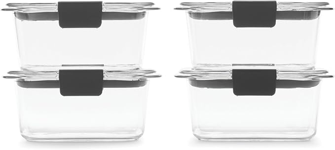 Rubbermaid Brilliance BPA Free Airtight Food Storage Containers with Lids, Set of 4 (4.7 Cup) Ideal for Lunch, Meal Prep, and Leftovers - Image 2