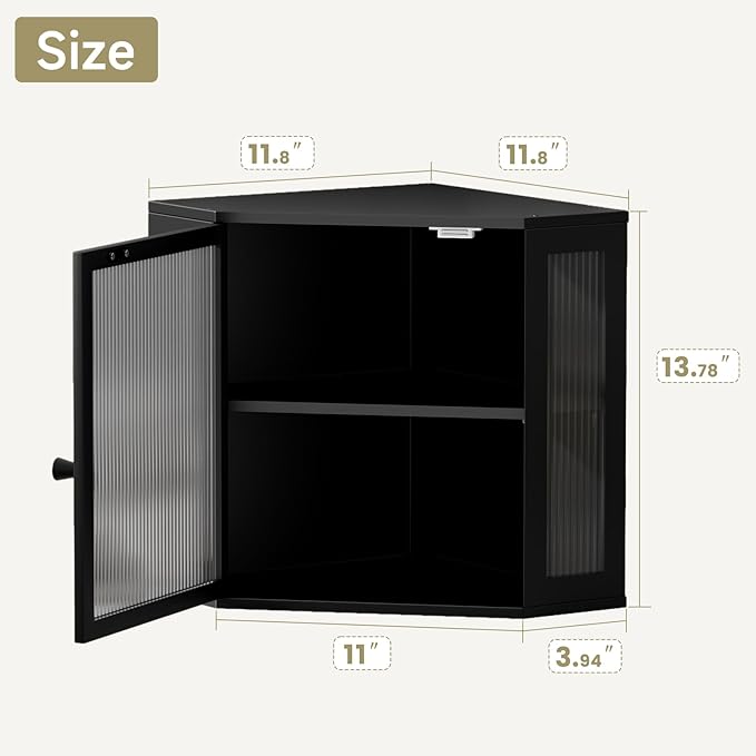 Corner Bread Box for Kitchen Countertop,Bread Storage Bin (Black, Medium) | Double Layer Large Capacity Bamboo Bread Container with Acrylic Door,Height Adjustable - Image 2