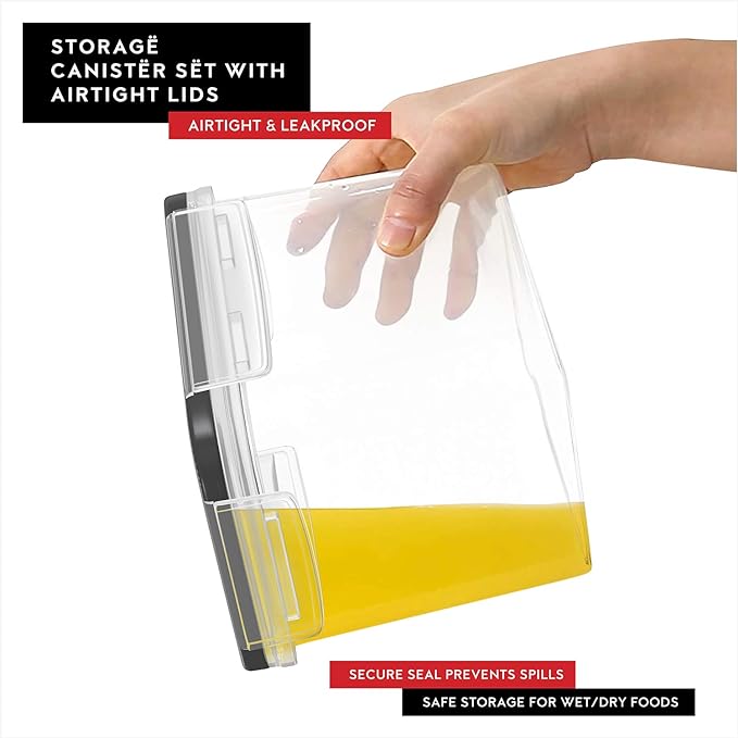 DWËLLZA KITCHEN Flour Sugar Storage Containers Set of 4; 3.6L Plastic Airtight Food Storage Containers with Lids for Kitchen Pantry Organization and Storage - Dry Food Containers, Labels & Marker - Image 4