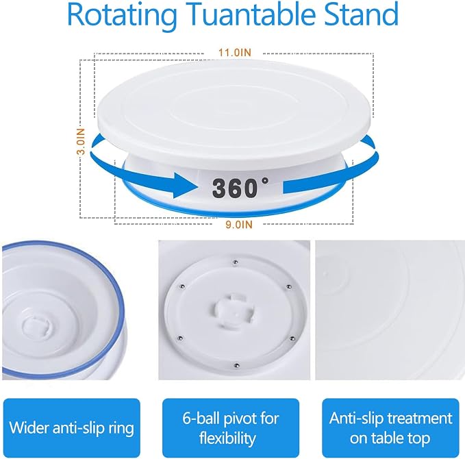Makmeng 722pcs Cake Decorating Kit - Baking Supplies with Springform Pans, Cake Rotating Turntable, Icing Piping Bags and frosting Tips Set - Cake Decorating Tools for Beginners - Image 3
