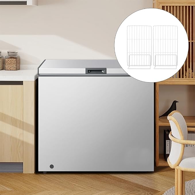 Ggarneck 2pcs Refrigerator Metal Partition Kitchen Chest Freezer Dividers Fridge Wire Shelf Separators for Organized Storage Closet Drawer White Iron Dividers for Home - Image 2