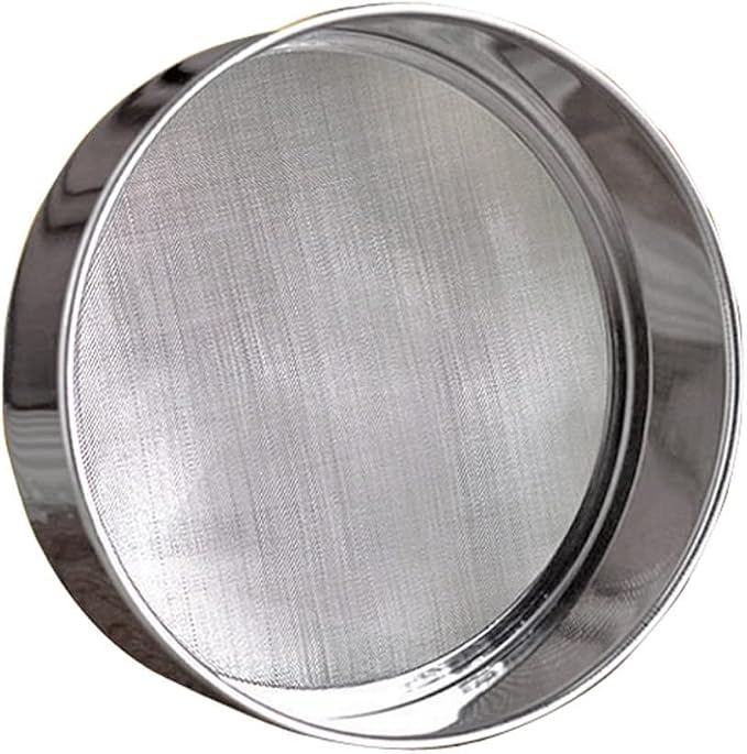 Flour Sifter, Stainless Steel Fine Mesh Strainers Flour Sieve, Sieve Fine Mesh Kitchen Home Flour Sieve with 4 Different Design Shape Disks (Jaali), Aata Chalani Durable Professional Round - Silver - Image 3