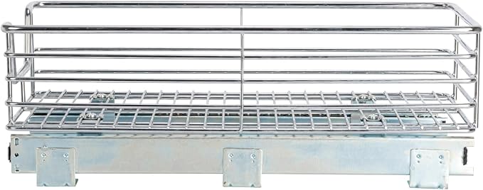 Household Essentials Chrome-Plated Steel Pull-Out Organizer with Artisanal Basket Detailing - Image 9