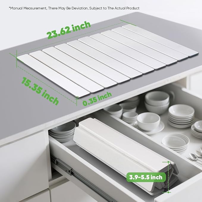 Stone Drying Mat for Kitchen Counter, Quick Diatomaceous Earth Mats for Dishes, 24"L x 16" W Super Absorbent Fast-Drying Collapsible Countertop Stone Mat (White, 24" x 16") - Image 4