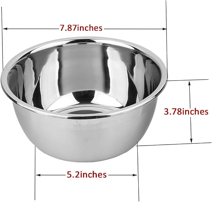 meleg otthon Stainless Steel Bowl,1.5QT Salad Bowl,Metal Bowls,Stainless Steel Basin, Deeper Edge Mirror Finish Dishwasher Safe bowl (S)… - Image 2