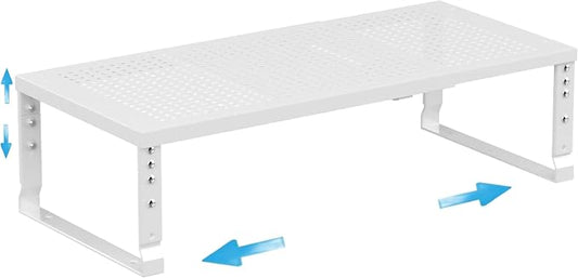 Expandable Spice Rack Kitchen Cabinet Shelf Organizer, Stackable Storage Shelves Racks, Adjustable Counter Shelving for Cabinets, Countertop, Cupboard,Pantry and More(1Pack/White/Medium) by Goodqualityproducts