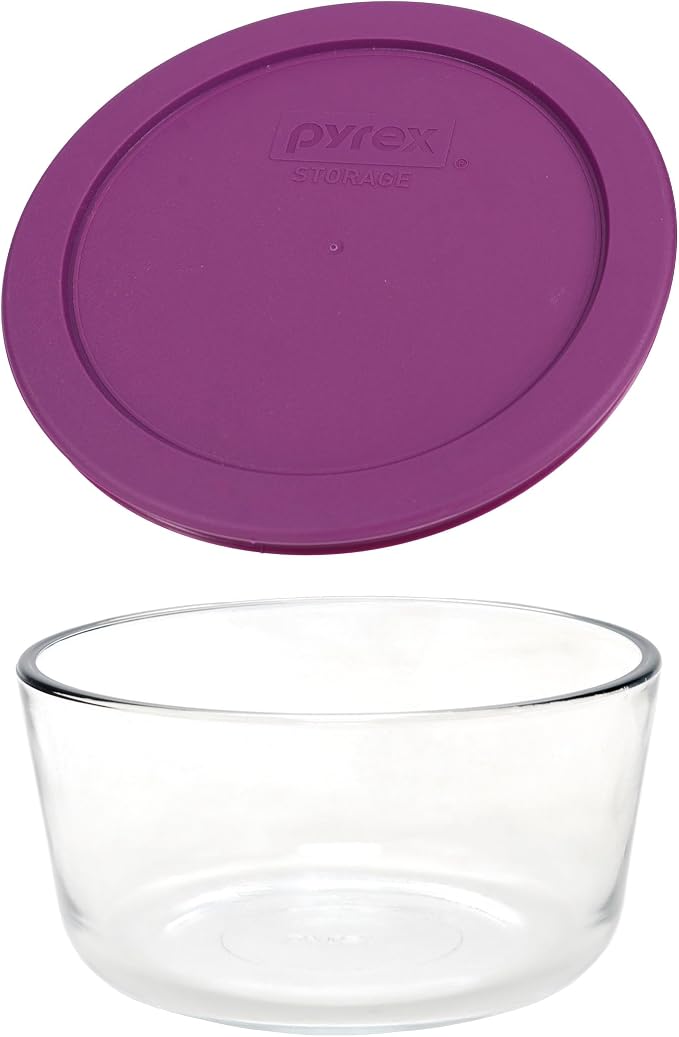 Pyrex 7201 (4-Cup) Glass Bowls with Thistle Lids (4 Pack) - Made in USA | 7201-PC | BPA-Free Plastic | Top-Rack Dishwasher Safe | Refrigerator And Freezer Safe | Stackable - Image 2