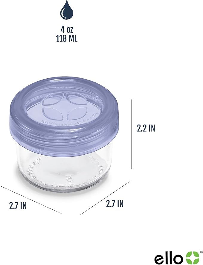 Ello Color Lock Glass Meal Prep Sets Leak-Proof Glass Food Storage Containers with Airtight BPA-Free Plastic Lids, Dishwasher, Microwave, and Freezer Safe - Image 4