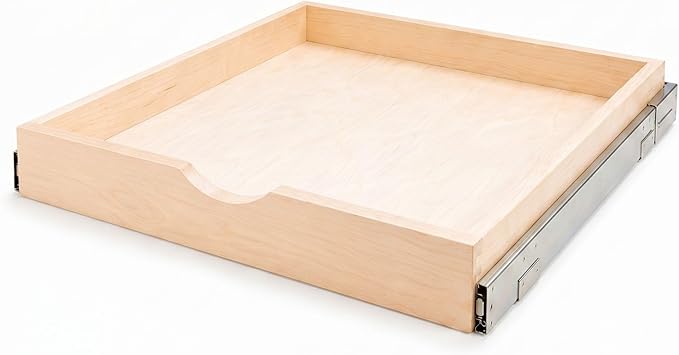 Pull Out Drawers For Cabinets, Soft Close Slide Out Wood Shelves Storage Organizer for Kitchen, Finished, Heavy-Duty, Bottom/Side Mount, 24"W x 21"D x 3"H by COUVER