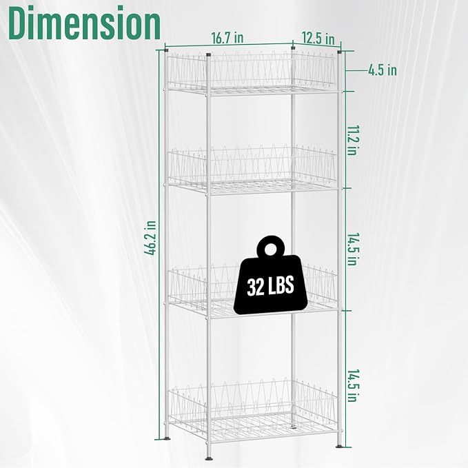 smusei 4 Tier Water Bottle Storage Rack Metal Water Bottle Organizer for Floor, Free Standing Bottled Water Holder Stand Beverage Pantry Drink Shelf Dispenser for Kitchen Pantry - Image 3