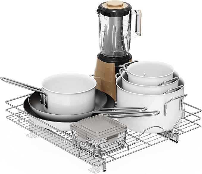 LOVMOR Pull Out Cabinet Organizer and Storage 22½" W x 21½" D, Slide Out Shelves for Kitchen Cabinets by LOVMOR