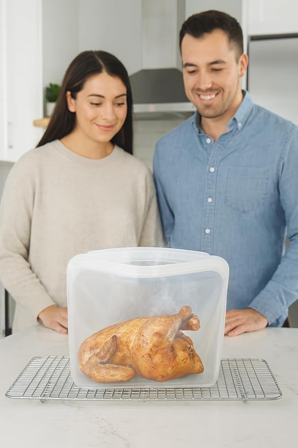 Elkanah Reusable Silicone Freezer Bags, XL 1 Gallon, Set of 2, Oven Safe | 116fl oz Reusable silicone bags that go from freezer to oven to sous vide — no more single-use bags - Image 8