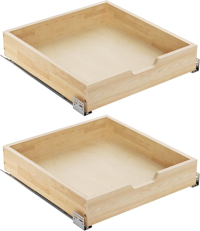 ROOMTEC Pull Out Drawers for Cabinets, 19½” W x 21” D Soft Close Slide Out Drawers for Kitchen Cabinets, Cabinet Pull Out Shelves Requires At Least 20.5” Cabinet Opening, 2PCS by ROOMTEC