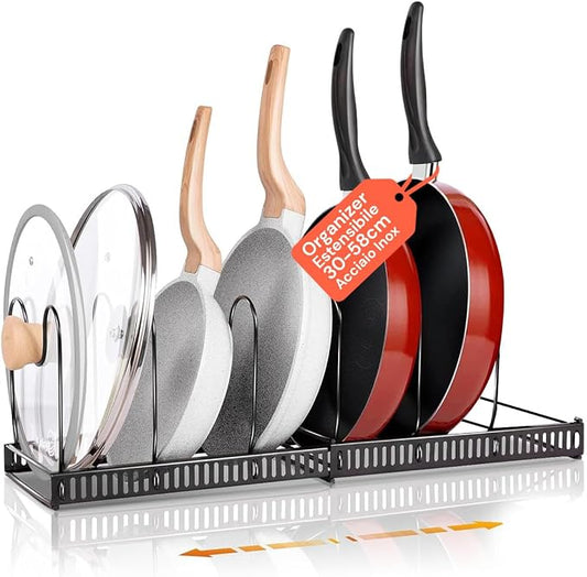 Avilia Extendable Stainless Steel Kitchen Sink Organizer with Stand, Ideal for Lids, Pans and Kitchen Organization Space Saving by Avilia