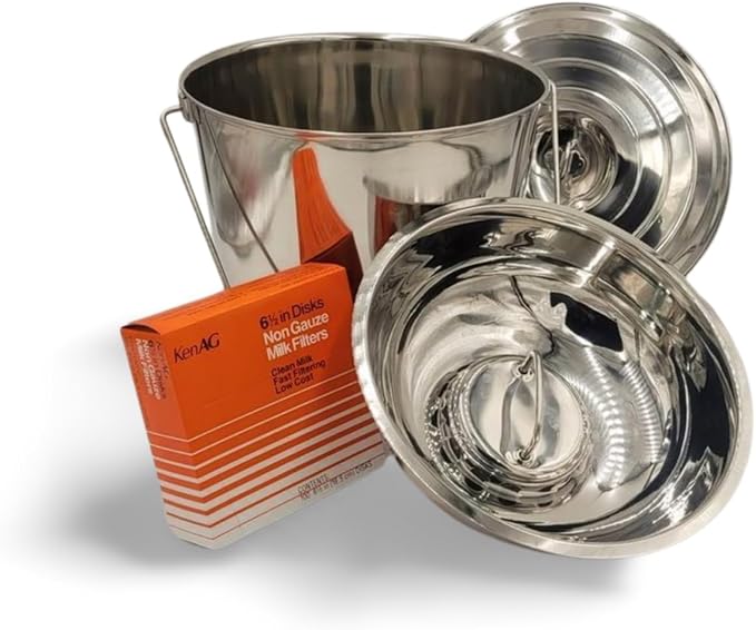 SS Strainers (Large Strainer & Pail Combo, 17 L Pail & Large Strainer Combo) by The+Dairy+Shoppe