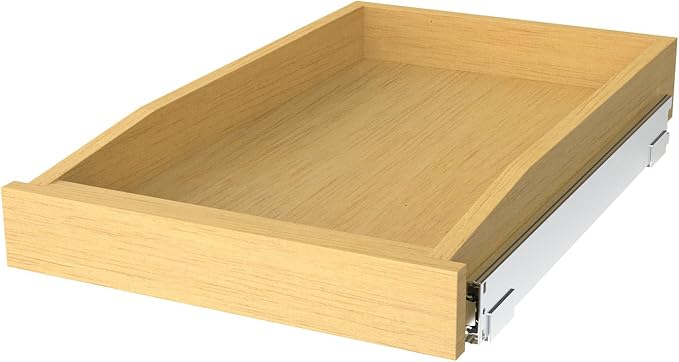Wooden Pull out Cabinet Organizer 17" W x 21" D x 3.35" H, Heavy Duty Slide Out Drawers Pull-Out Home Organizers for Kitchen Cabinets by Pulloutor