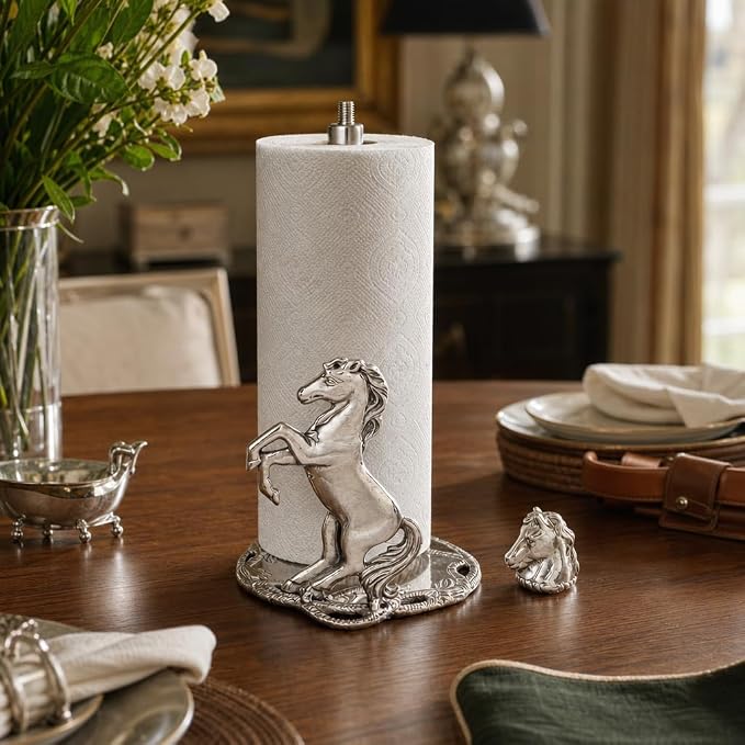 Arthur Court Horse Paper Towel Holder - Decorative Aluminum Equestrian Kitchen Accessory - 14.5 Inch Tall - Image 8