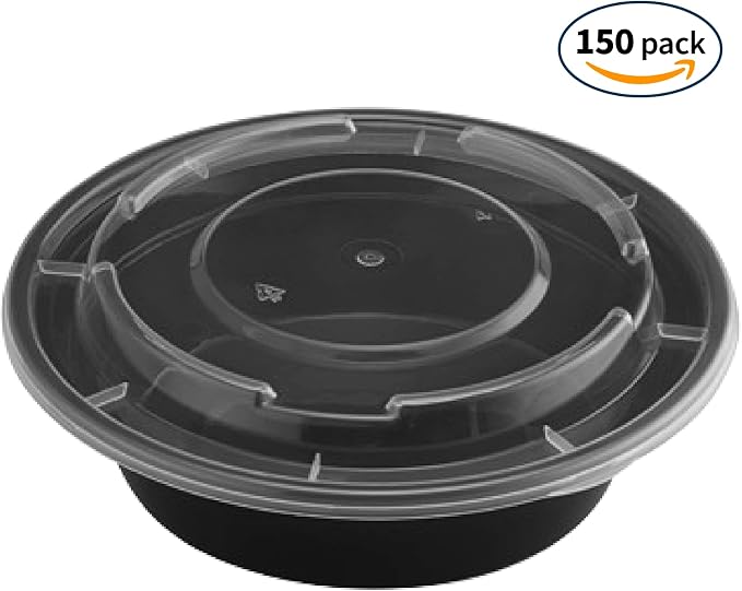 TIYA Food Containers – 16 oz Bulk 150 Pack with Lids – Plastic Food Storage To-Go Round Bowls – Reusable, Microwavable, Dishwasher Safe – Leak-Proof and Great for Meal Prep – BPA-Free - Image 2