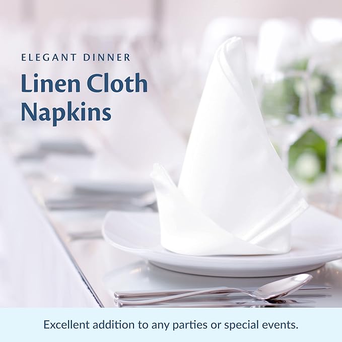 Restaurant Quality 100% Cotton Dinner Cloth Napkins, 20x20 Bulk Set of 180 | Elegant Clean-lined Hemmed Edges, Square Shape for Weddings, Hotels, Restaurants, And Classy Home Dinners - Image 2