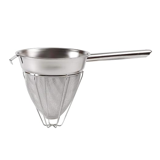 Winco CCB-8R Stainless Steel Reinforced Bouillon Strainer, 8 inch - 1 Each. by Winco