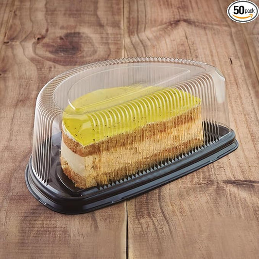Half Round Cake Container, Black 9 4/5" Base, Clear 4 5/7" Dome | 50 Sets, Elevates Presentation, Storage & Transport, Half Cakes by Unknown