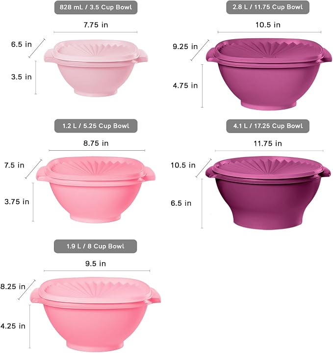Tupperware Heritage Collection, New 36 Piece Food Storage Container Set in Vintage Pink, Dishwasher Safe and BPA Free (18 containers, 18 lids) - Image 4