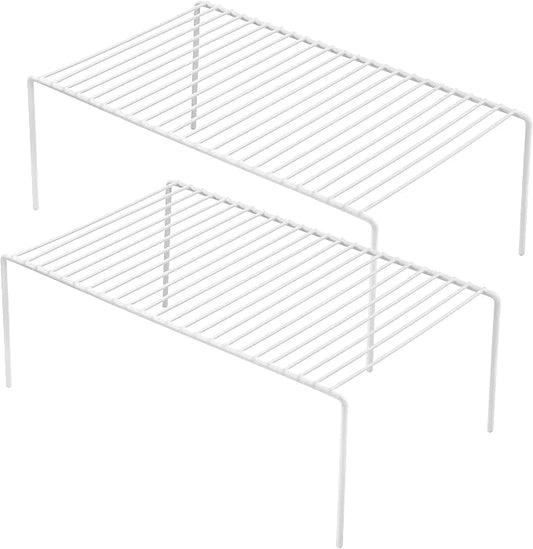 Redrubbit Large (15.7 x 9. 4 Inch) Cabinet Storage Shelf Rack, Rustproof Kitchen Counter and Cabinet Shelf, Storage Rack Organizer for Kitchen, Fridge, Cabinet, Bathroom, Set of 2 by Redrubbit