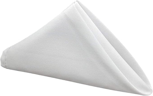 48 Pack Cloth Table Napkins/Linens - 20 Inch x 20 Inch - Easy Care 100% Spun Polyester - Cotton Like Feel - White by Marquis+Mills