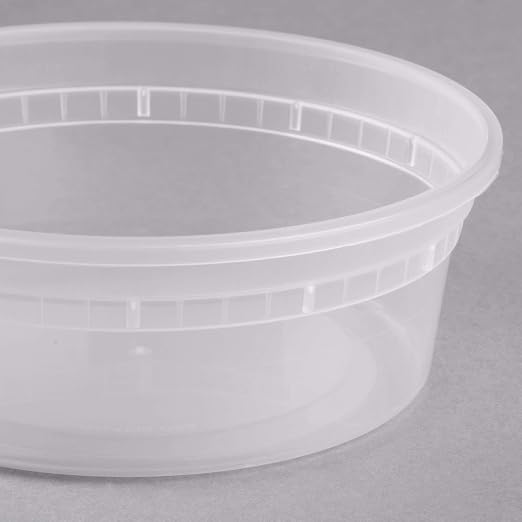 Microwavable Hot and Cold Translucent Plastic Deli Food Storage Container with Lid, 12-Pack, 8 Oz - Image 3