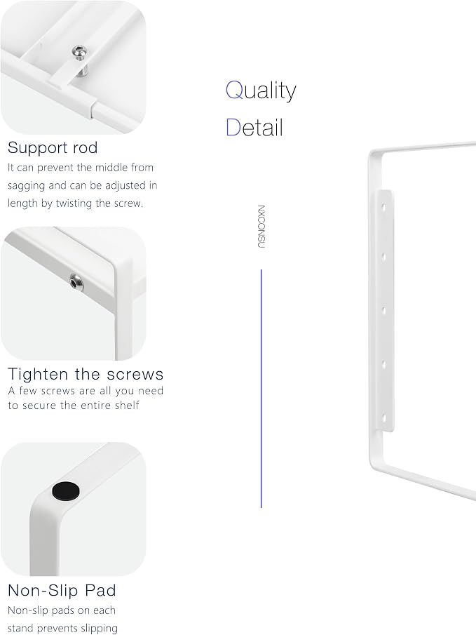 Nxconsu Kitchen Cabinet Shelf Organizers, Countertop Riser, 8.6" 2 Pack | Expandable Metal Shelf Holds 50lbs with 5 Adjustable Height Levels for Kitchen Cabinet Cupboard Pantry Countertop - Image 4