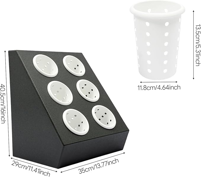 6-Compartment Plastic Utensil Holder，Flatware Cylinder Storage Caddy for Kitchen, Bars, Coffee Shops, Restaurants, Hotels - Image 2