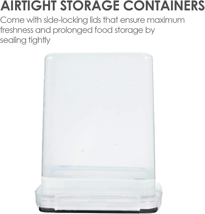 Vtopmart 5.2L Flour Sugar Storage Containers, 4 PCS, Black | For Bulk Flour and Sugar Storage, Airtight Seal, Multiple Sizes, BPA Free, Food Grade Material, Dishwasher Safe (Not Lids) - Image 5