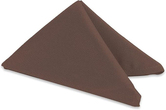 20 pcs Brown 20"x20" Polyester Cloth Napkins | Premium, soft, & durable square linen napkins, perfect for weddings, dining, restaurants, & parties. Washable. by LeadingLinens