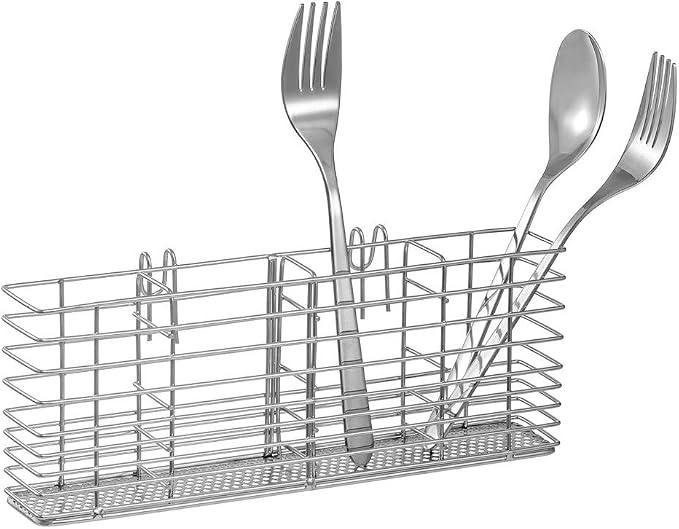 SANNO Dish Drying Rack with Stainless Steel Utensil Holder Large Dish Rack Drainer Stainless Steel Utensil Silverware Holder Organizer - Image 6