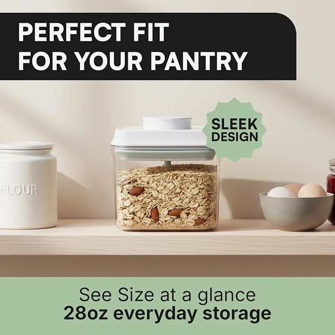 Bop Top Airtight Food Storage Containers with Lid Multi Pack | Kitchen Canister Sets | Air Tight Pantry Container | Pop Top Dry Food Storage Containers for Snacks, Sugar, Flour, Baking, Cereal, Pasta - Image 6