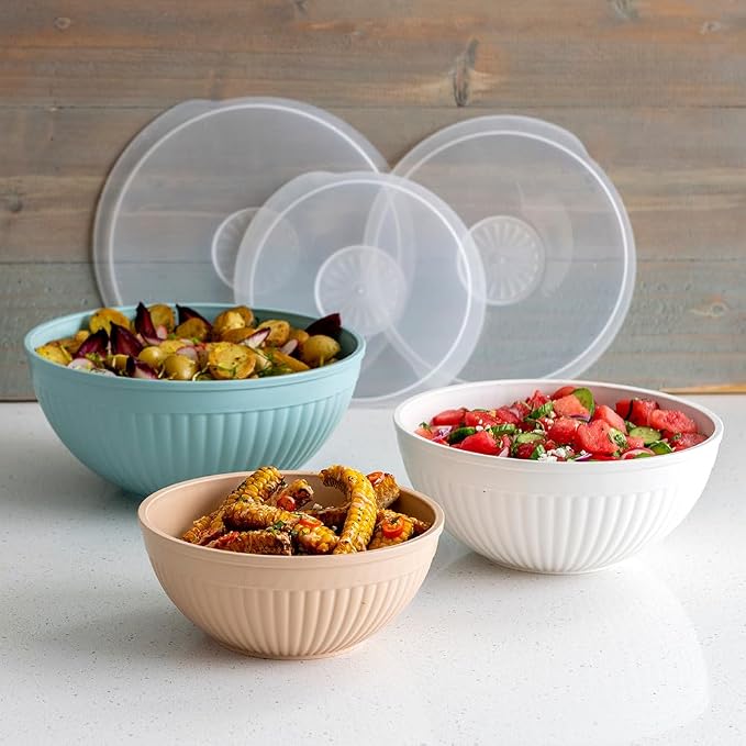 Nordic Ware Prep and Serve Mixing Bowls Set, 6-Piece, Earth-Tones - Image 5