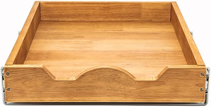 DINDON 1 Tier Pull Out Cabinet Organizer (14" W x 21" D) Single Tier Heavy Duty Sliding Wood Drawer Under Cabinet Shelf Organization Storage - Image 6