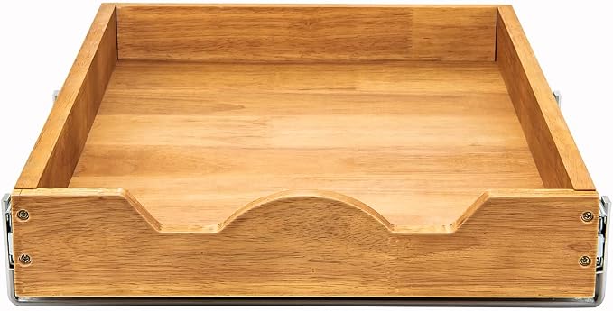 DINDON Pull Out Cabinet Organizer (17" W x 18" D) 1 Tier，Single Tier Oak Wood Under Cabinet Slide Out Shelf Drawer Box… - Image 8