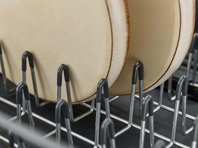 Joseph Joseph Extendable Dish Drying Rack with Dual Parts - Stainless Steel, Non-Scratch, Movable Utensil Drainer & Drainage Spout, Gray - Image 4