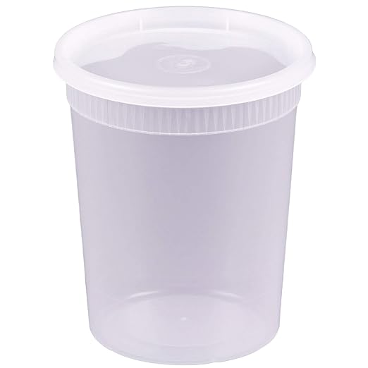 Microwavable Hot and Cold Translucent Plastic Deli Food Storage Container with Lid, 32-Ounce, 240-Pack - Image 2