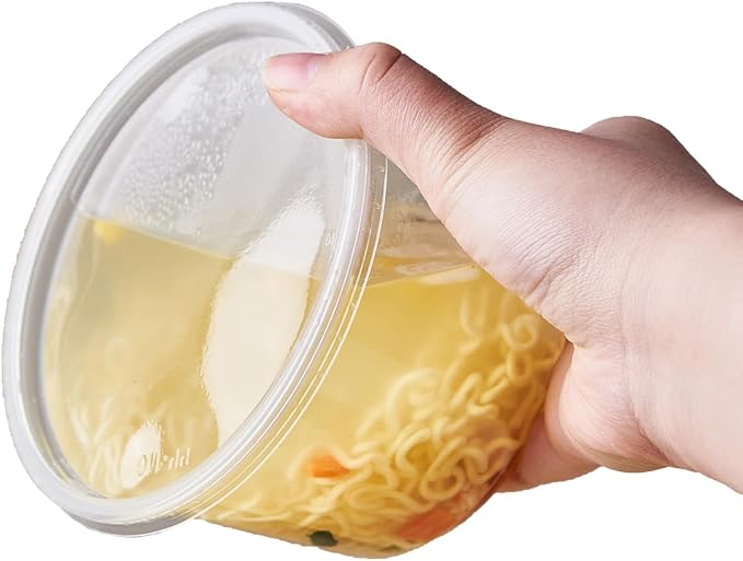 150 Set - 16 oz. Plastic Deli Disposable Food Storage Containers With Airtight Lids - Image 7