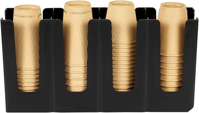 Restaurantware Restpresso Coffee Bar Organizer, 1 Count Durable 4 Compartments, Compact Size, Black Plastic Tabletop Coffee Supplies Organizer For Homes, Office Spaces, Breakrooms, and Lounges - Image 9