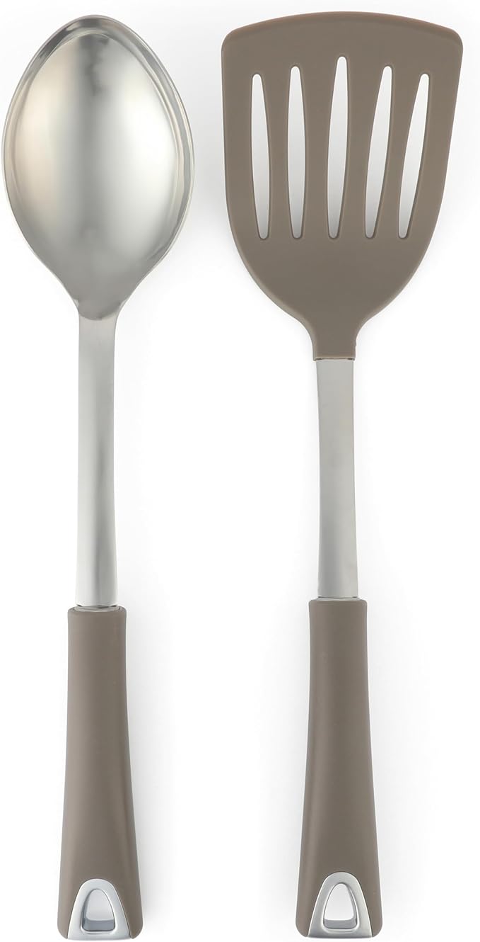 Martha Stewart 10 Piece Tools and Gadget Set W/Ceramic Crock - Linen White w/Grey Tools - Image 6