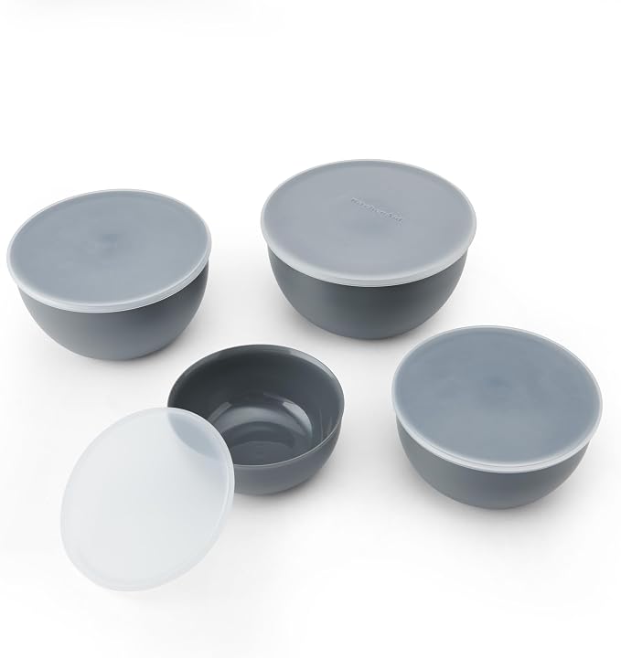 KitchenAid 4pc Meal Prep Bowls Set with Lids - Charcoal Grey - Image 2