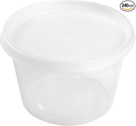 AmerCare 16 Ounce Clear Deli Container with Lid Combo, Case of 240 by AmerCareRoyal