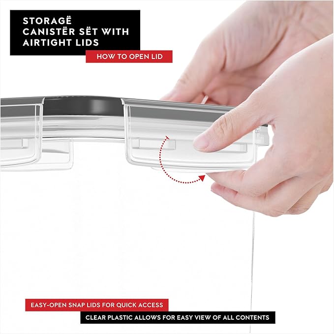 DWËLLZA KITCHEN Set of 14 Airtight Food Storage Containers for Pantry Organization and Storage - Sugar, Flour, Pasta, Spaghetti Plastic Air tight Kitchen Storage Containers With Lids, Labels & Marker - Image 6