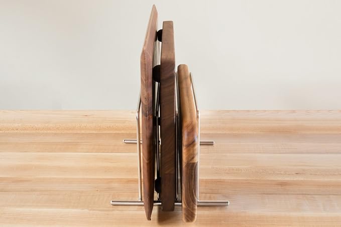 Small Cutting Board Organizer, Lifetime Stainless Steel Stores 1" Thick Baking Pans and Sheets, Fits in Cabinets - Image 3